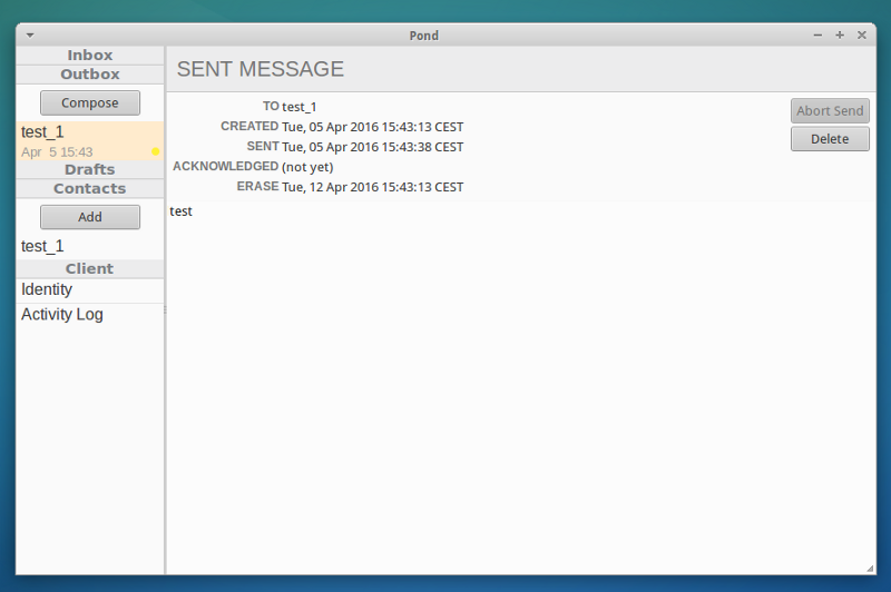 Pond GUI. Simple, but sufficient